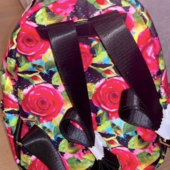 Juicy Couture Black Multi Rose Good Sport Backpack NWT - Picture 3 of 15